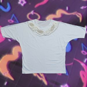 Vintage 80s Bead-embroidered T-shirt